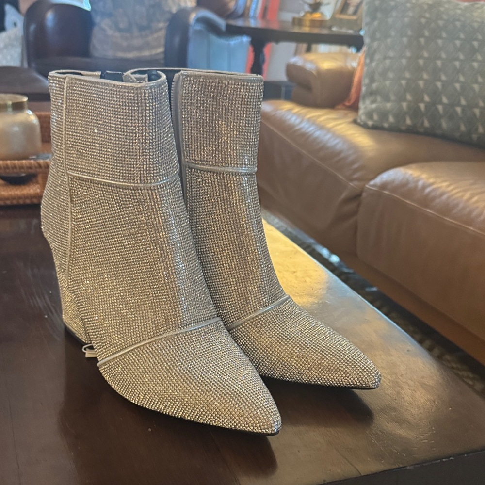 Target Shimmering Silver Ankle Booties